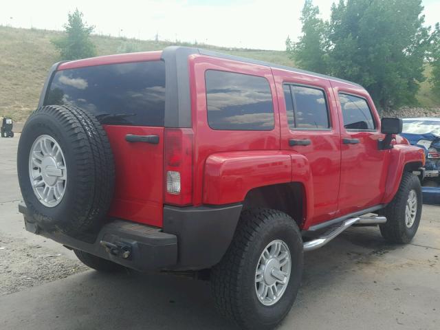 5GTEN13E088155965 - 2008 HUMMER H3 RED photo 4