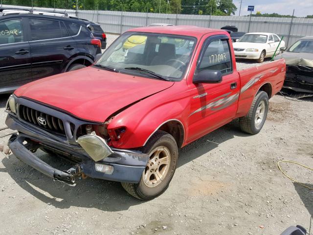 5TENL42N81Z848786 - 2001 TOYOTA TACOMA RED photo 2