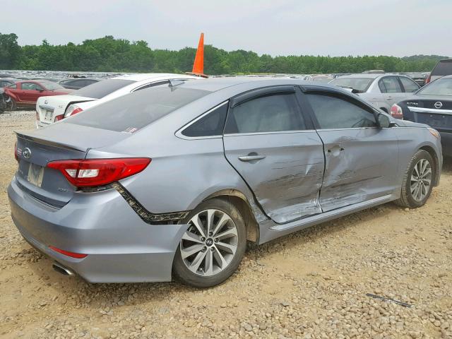 5NPE34AF5FH080043 - 2015 HYUNDAI SONATA SPO SILVER photo 4