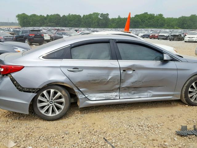 5NPE34AF5FH080043 - 2015 HYUNDAI SONATA SPO SILVER photo 9