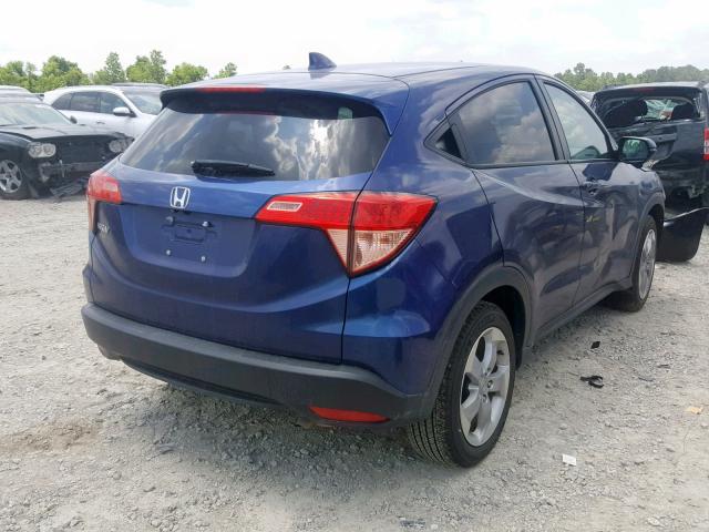 3CZRU5H51GM713290 - 2016 HONDA HR-V EX BLUE photo 4