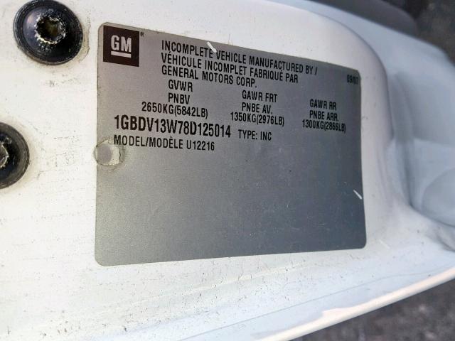 1GBDV13W78D125014 - 2008 CHEVROLET UPLANDER I 白色 照片 10