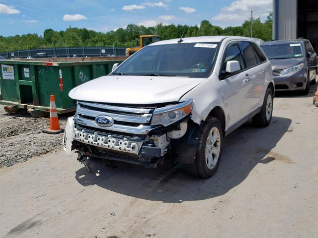 2FMDK4JC1BBA65139 - 2011 FORD EDGE SEL WHITE photo 2