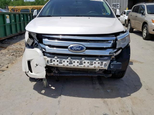 2FMDK4JC1BBA65139 - 2011 FORD EDGE SEL WHITE photo 9