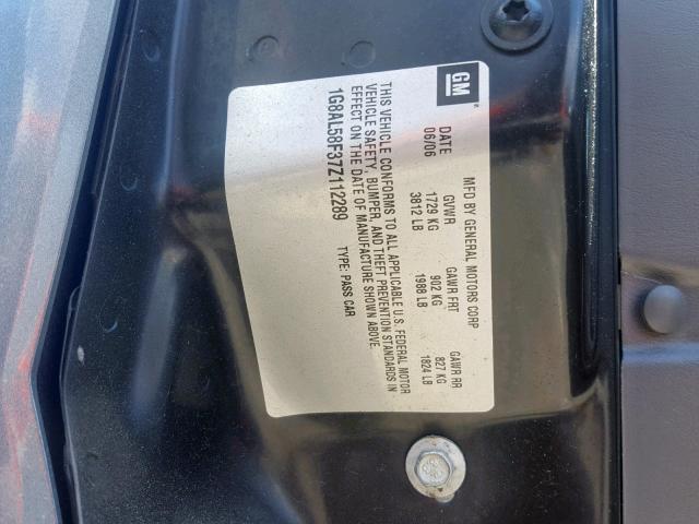 1G8AL58F37Z112289 - 2007 SATURN ION LEVEL GRAY photo 10
