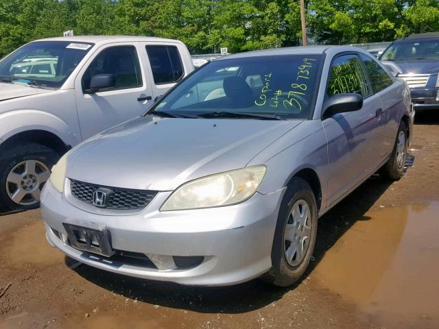 1HGEM21114L063241 - 2004 HONDA CIVIC DX V SILVER photo 2