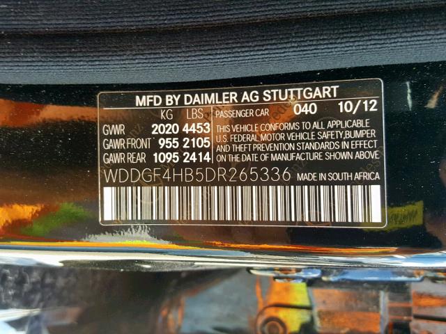 WDDGF4HB5DR265336 - 2013 MERCEDES-BENZ C 250 BLACK photo 10