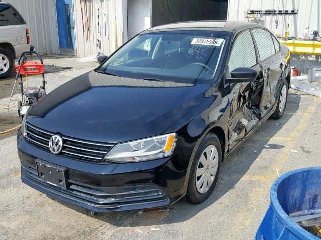 3VW2K7AJ6FM316038 - 2015 VOLKSWAGEN JETTA BASE BLACK photo 2