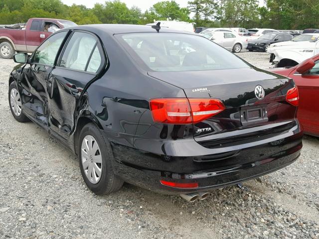 3VW2K7AJ6FM316038 - 2015 VOLKSWAGEN JETTA BASE BLACK photo 3