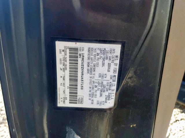 1FMCU22X4RUA57150 - 1994 FORD EXPLORER BLACK photo 10