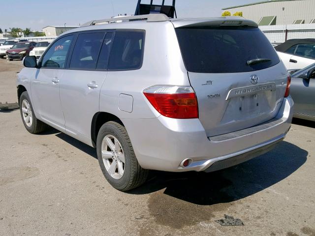 JTEES41A782062263 - 2008 TOYOTA HIGHLANDER SILVER photo 3