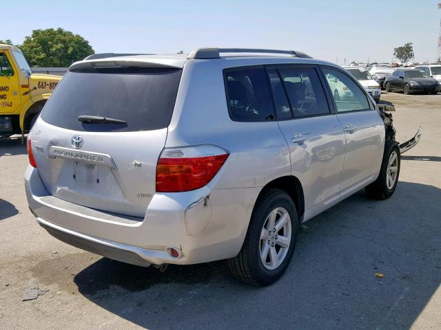 JTEES41A782062263 - 2008 TOYOTA HIGHLANDER SILVER photo 4