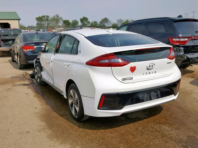 KMHC75LC5HU045138 - 2017 HYUNDAI IONIQ SEL WHITE photo 3