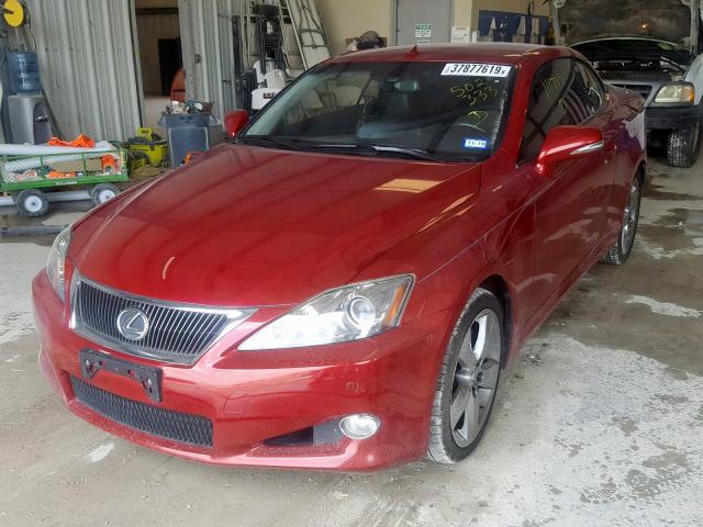 JTHFE2C23A2502333 - 2010 LEXUS IS 350 RED photo 2
