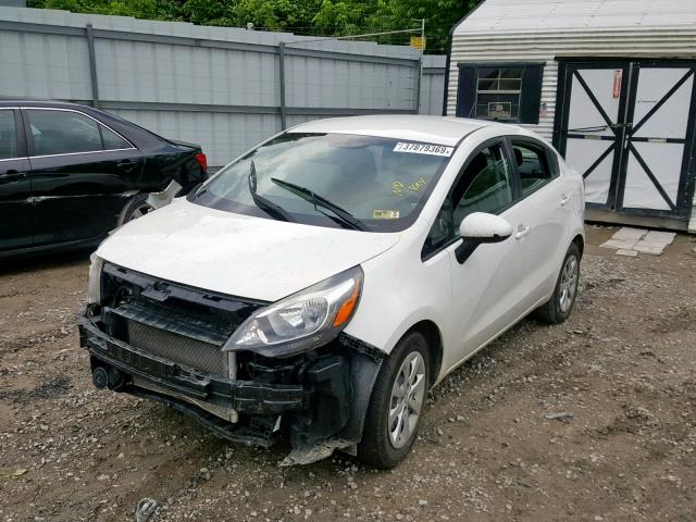 KNADM4A34F6444748 - 2015 KIA RIO LX WHITE photo 2