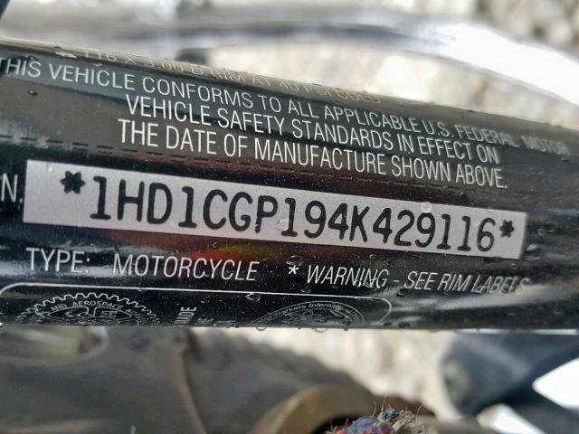 1HD1CGP194K429116 - 2004 HARLEY-DAVIDSON XL1200 C WHITE photo 10