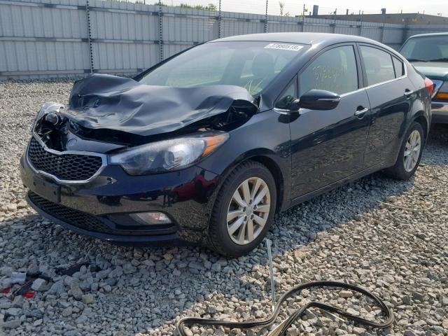 KNAFX4A87E5121598 - 2014 KIA FORTE EX BLACK photo 2