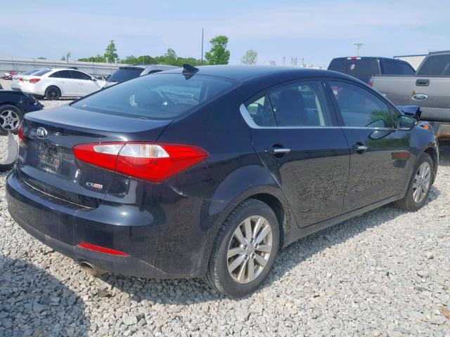 KNAFX4A87E5121598 - 2014 KIA FORTE EX BLACK photo 4