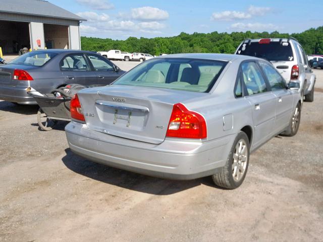 YV1TH59H741377477 - 2004 VOLVO S80 2.5T SILVER photo 4