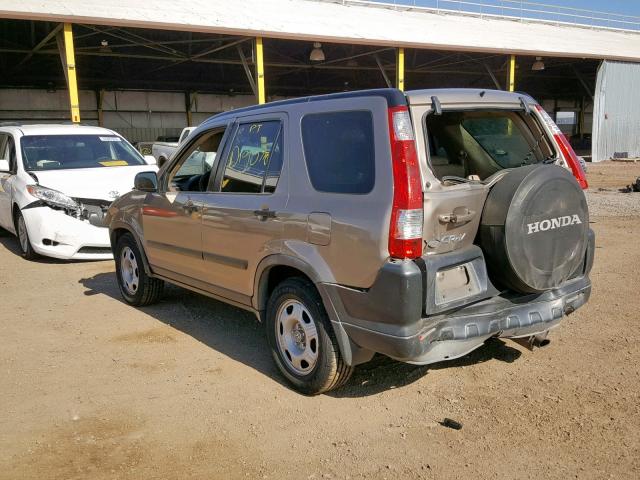 JHLRD68576C005401 - 2006 HONDA CR-V LX BROWN photo 3