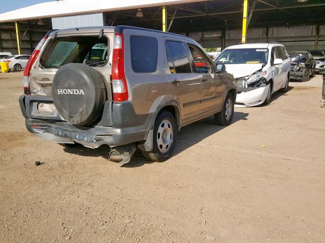 JHLRD68576C005401 - 2006 HONDA CR-V LX BROWN photo 4