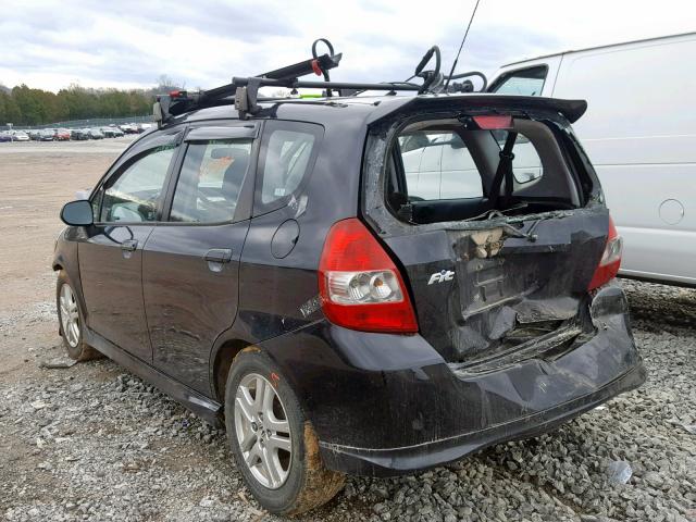 JHMGD38698S028858 - 2008 HONDA FIT SPORT BLACK photo 3