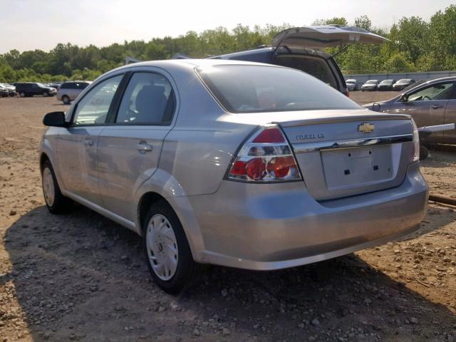 KL1TG5DE7BB221220 - 2011 CHEVROLET AVEO LT SILVER photo 3