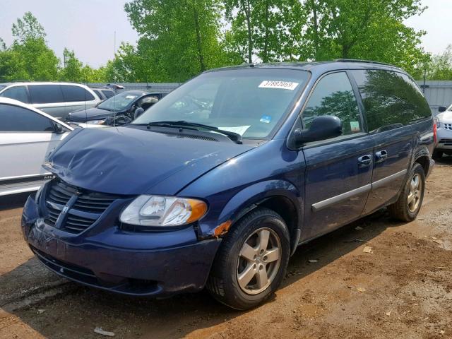 1D4GP45R66B640433 - 2006 DODGE CARAVAN SX BLUE photo 2