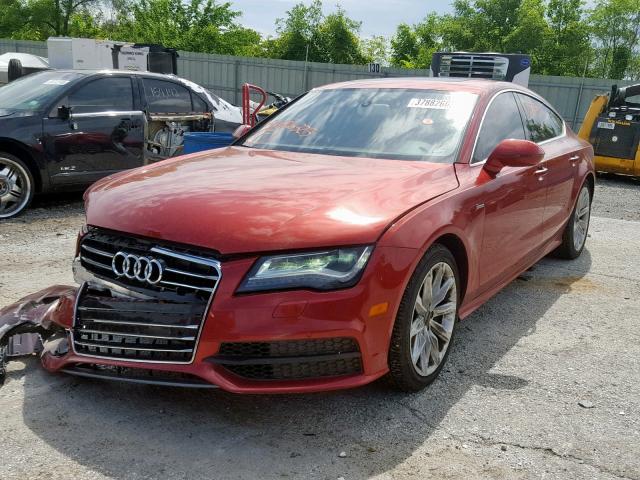 WAU2GAFC0DN026325 - 2013 AUDI A7 PRESTIG RED photo 2