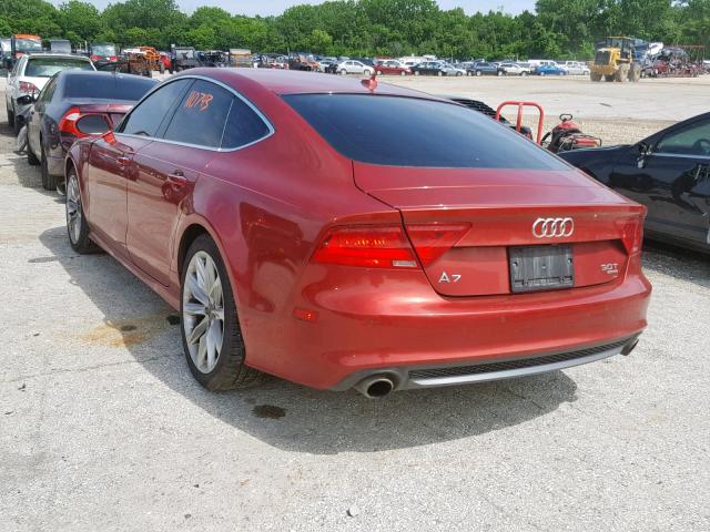 WAU2GAFC0DN026325 - 2013 AUDI A7 PRESTIG RED photo 3