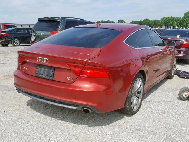 WAU2GAFC0DN026325 - 2013 AUDI A7 PRESTIG RED photo 4