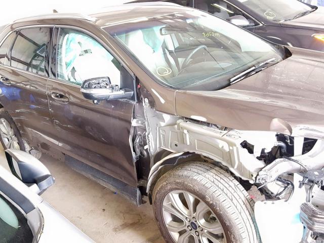 2FMPK4K96KBB32589 - 2019 FORD EDGE TITAN BROWN photo 9