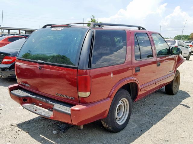 1GNCS13XX3K149215 - 2003 CHEVROLET BLAZER RED photo 4