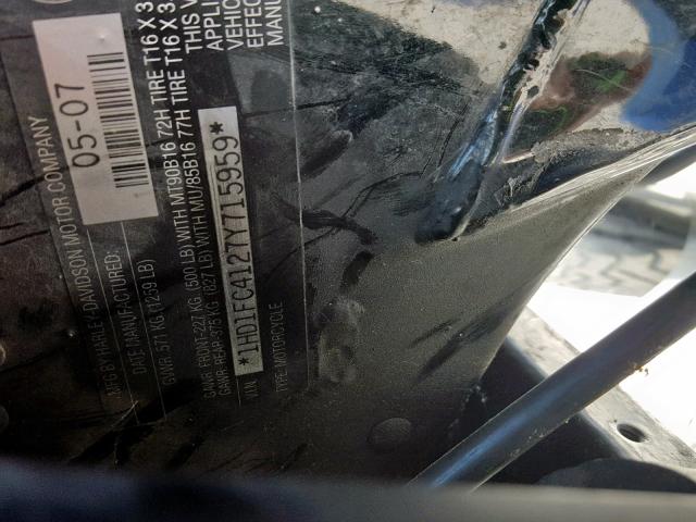 1HD1FC4127Y715959 - 2007 HARLEY-DAVIDSON FLHTCUI BLUE photo 10