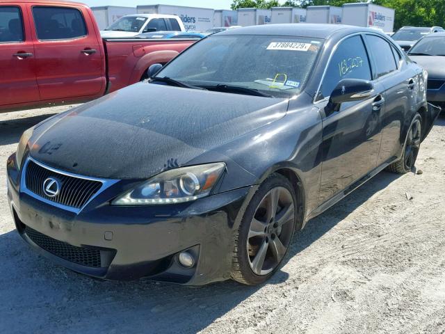 JTHBE5C25C5029309 - 2012 LEXUS IS 350 BLACK photo 2