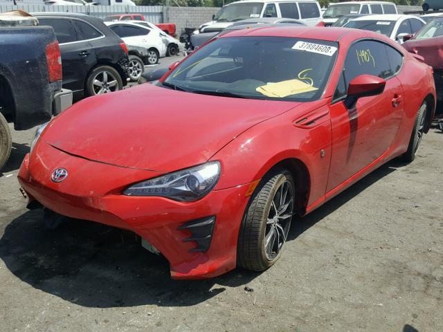 JF1ZNAA10H8704093 - 2017 TOYOTA 86 BASE RED photo 2