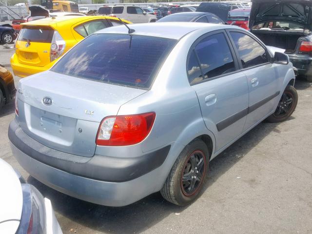 KNADE123266136486 - 2006 KIA RIO BLUE photo 4