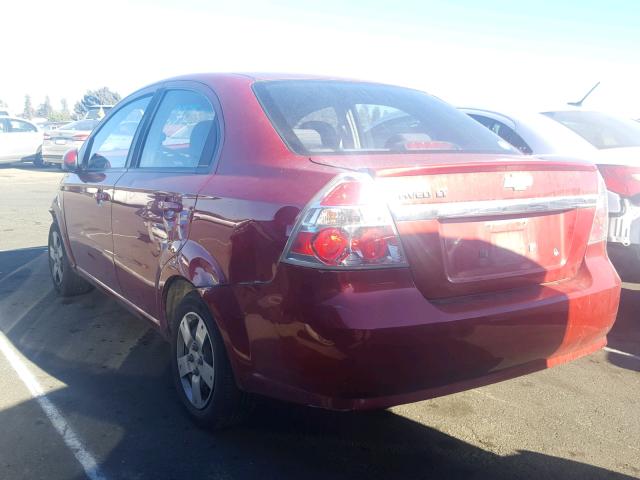 KL1TD5DE0BB155568 - 2011 CHEVROLET AVEO LS RED photo 3