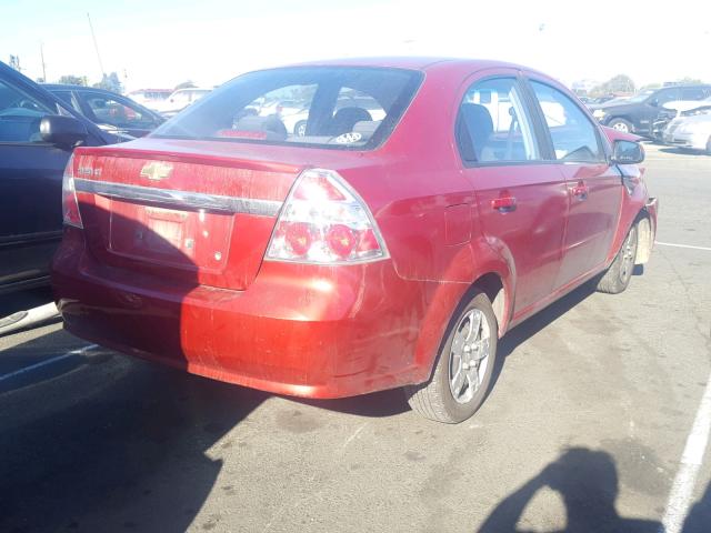 KL1TD5DE0BB155568 - 2011 CHEVROLET AVEO LS RED photo 4