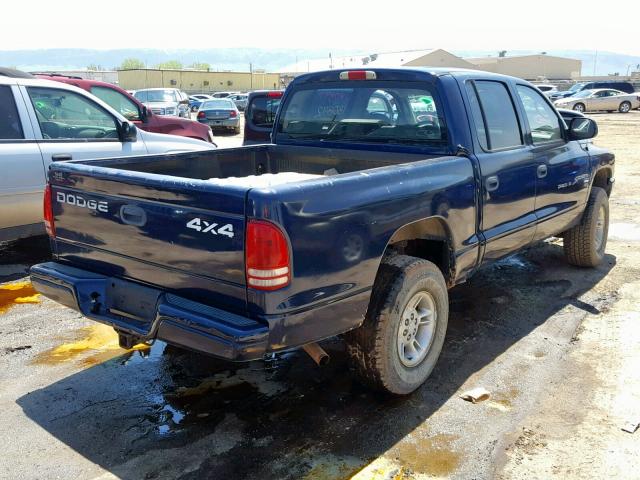 1B7HG38Z72S551701 - 2002 DODGE DAKOTA QUA BLUE photo 4