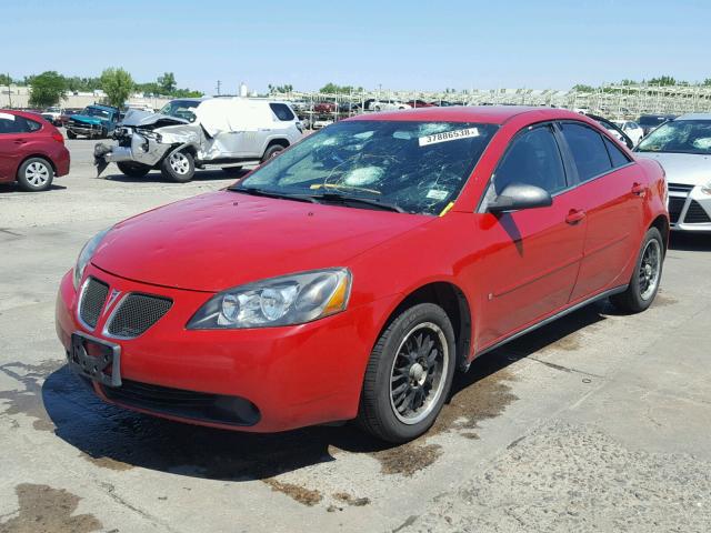 1G2ZF58B574191432 - 2007 PONTIAC G6 VALUE L RED photo 2