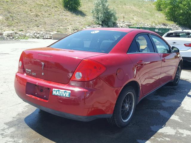 1G2ZF58B574191432 - 2007 PONTIAC G6 VALUE L RED photo 4