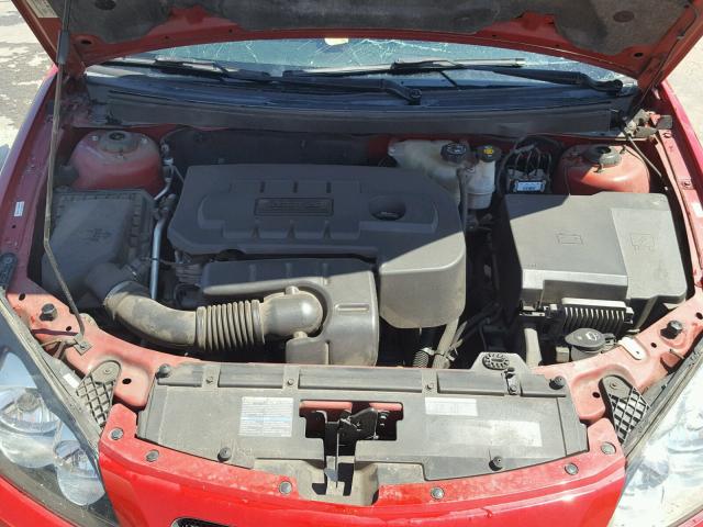 1G2ZF58B574191432 - 2007 PONTIAC G6 VALUE L RED photo 7