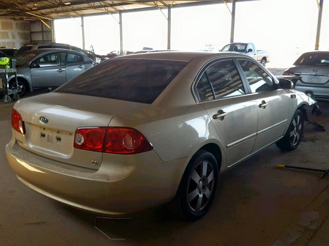 KNAGE123585171125 - 2008 KIA OPTIMA LX GOLD photo 4