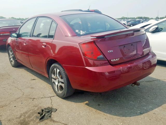 1G8AZ52FX5Z147867 - 2005 SATURN ION LEVEL BURGUNDY photo 3