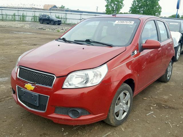 KL1TD66E29B650464 - 2009 CHEVROLET AVEO LS RED photo 2