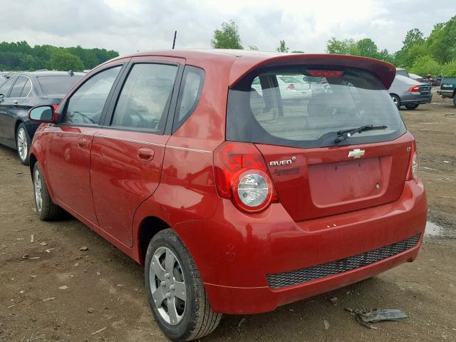 KL1TD66E29B650464 - 2009 CHEVROLET AVEO LS RED photo 3