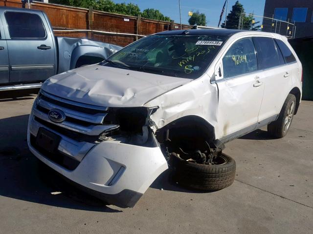 2FMDK4KC0DBA74268 - 2013 FORD EDGE LIMIT WHITE photo 2