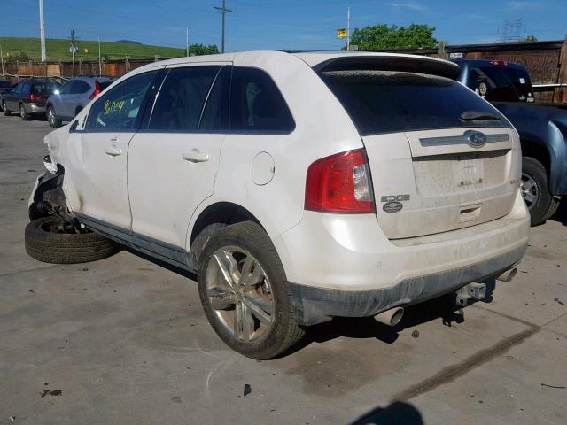 2FMDK4KC0DBA74268 - 2013 FORD EDGE LIMIT WHITE photo 3