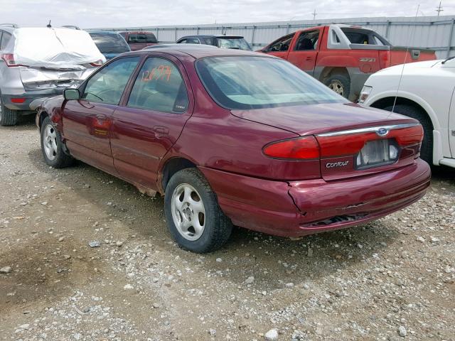 1FAFP6531XK178984 - 1999 FORD CONTOUR LX MAROON photo 3